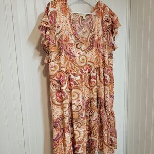Loralette  Plus Size Dress Paisley Orange  Size 26 / 28
